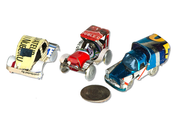Recycled Tin Cars and Trucks - Set of Three
